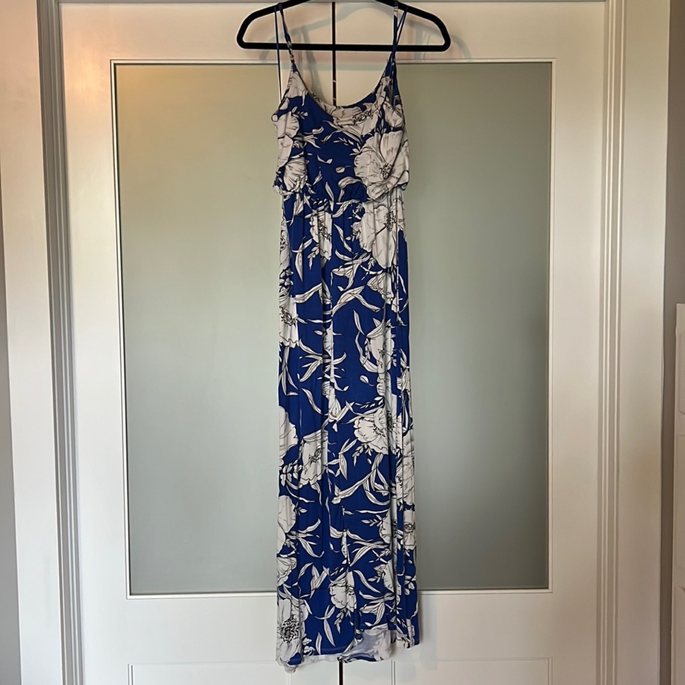 Blue floral maxi dress